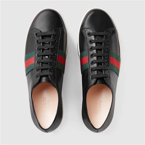 gucci shoes sneakers red lether|gucci leather sneakers women.